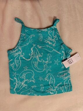 GAP Teal Mermaid & Sea Life Tank Top